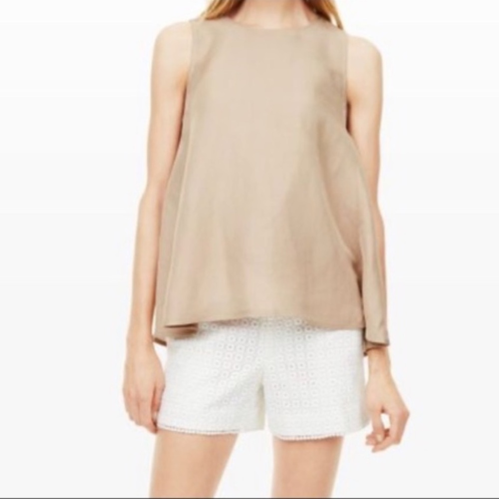 Maribella Linen Tank in Light Camel